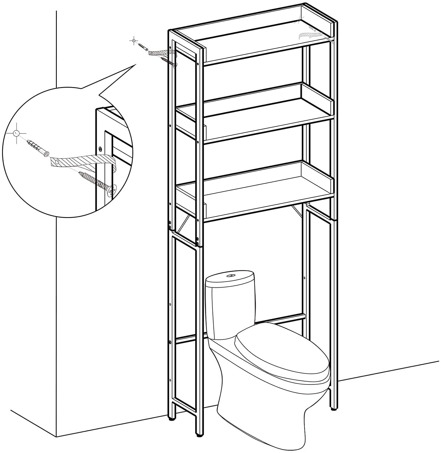 Badezimmerregal über der Toilette - BTS002B01V1