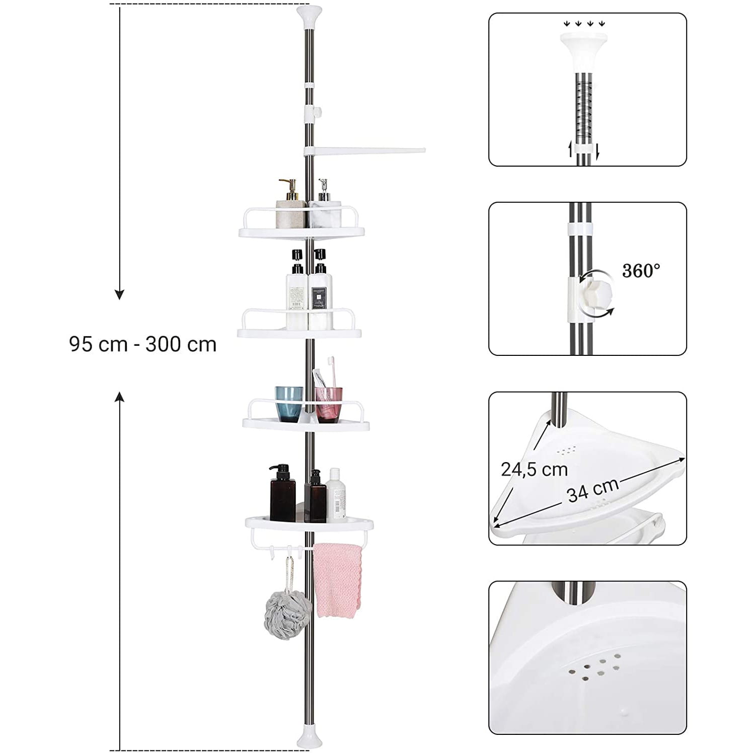 Teleskope Badezimmerregal - BCB02SW