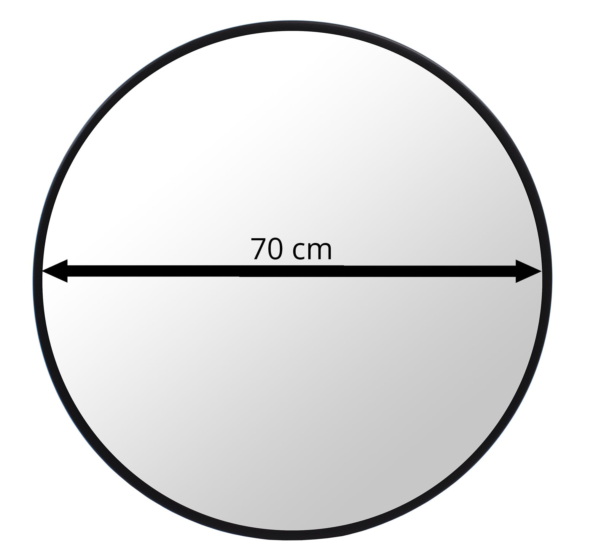 Spiegel 70 cm schwarzer Rahmen #size_70cm