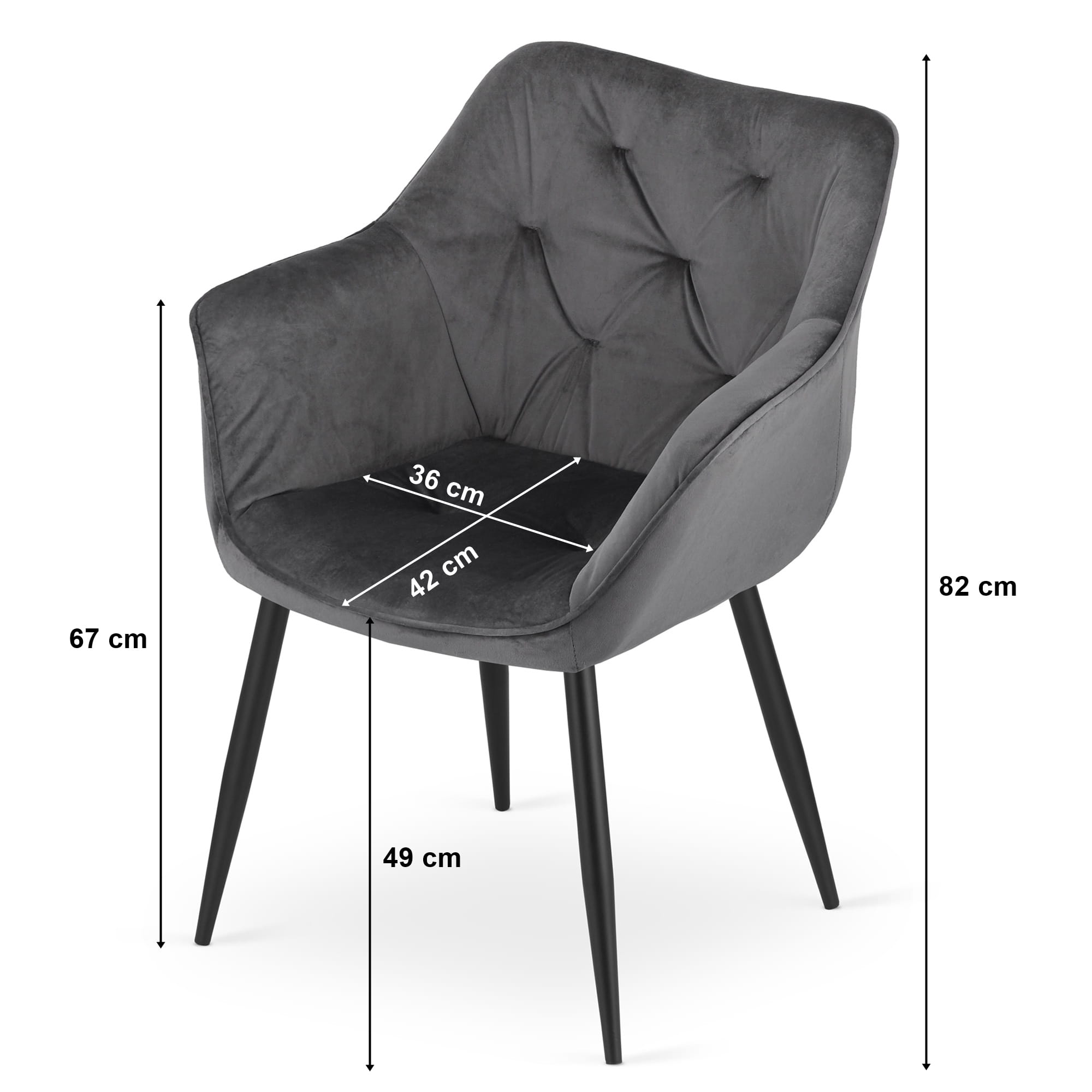 MADERA Stuhl – schwarzer Samt x #satz_1