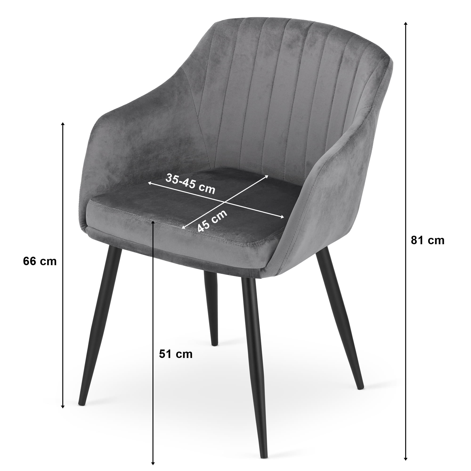 DAXO Stuhl – dunkelgrauer Samt x #satz_2