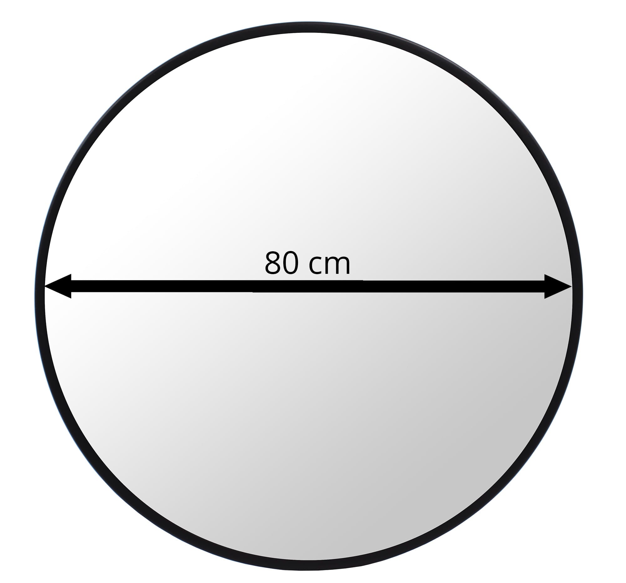 Spiegel 80 cm schwarzer Rahmen #size_80cm